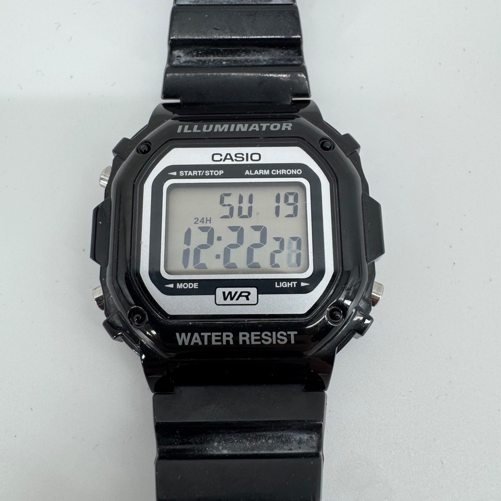 Casio Illuminator Watch Black Digital F-108WHC Water Resist